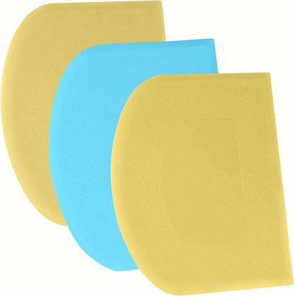 SURDOCA Dough Scraper Bench Scraper - 3P 4.7x3.7" Plastic Flexible Bowl Scraper, Sharp Edge & Angles Cake Scraper. Non-Slip Bakeware Decorating Tools Sculpting & Modeling Tools - Pure White - Colors B