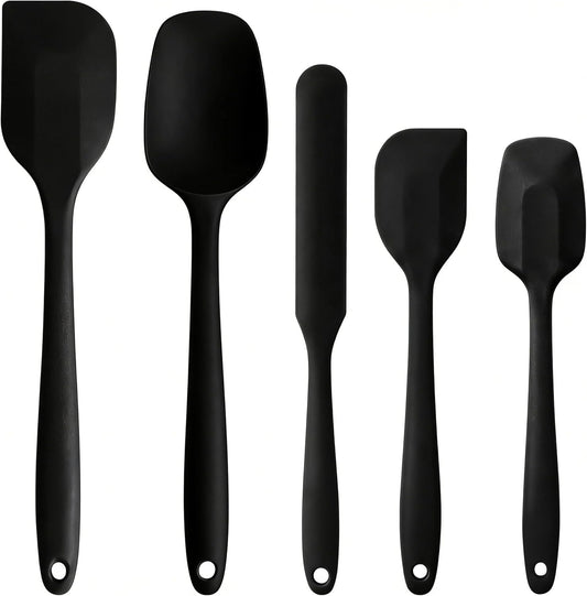 5 Pieces Silicone Spatula Set BPA Free Non Stick Rubber Spatula Heat Resistant Set Ideal for Baking Cooking Mixing Dishwasher Safe Kitchen Tools Multicolor