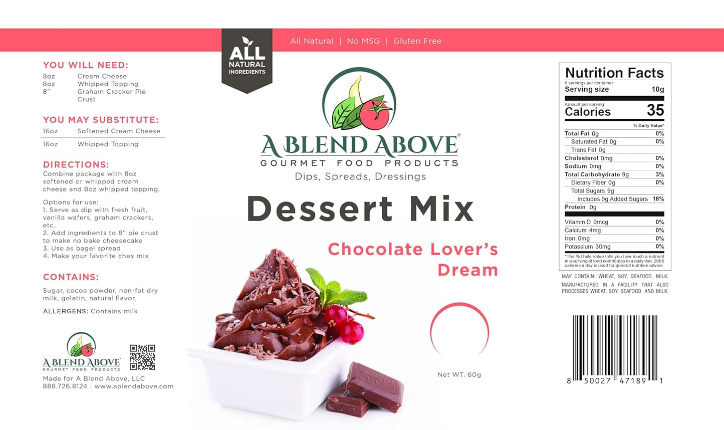 A Blend Above Banana Cream No-Bake Dessert Mix, 3 Pack, No-Bake Cheesecake, Fruit Dip, Dessert Mix, Bagel Topping, Frosting, Cheesecake Filling, Quick and Easy to Make, Makes 16 Ounces, Cream Cheese,