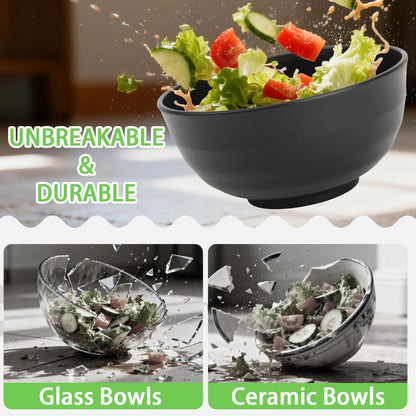 Wheat Straw Bowls Set with Lids, Unbreakable 40 OZ Cereal Bowls Set of 4, Salad Container for Lunch, Microwave & Dishwasher Safe Bowl Set for Kitchen, Picnic, RV, Camping, Multi