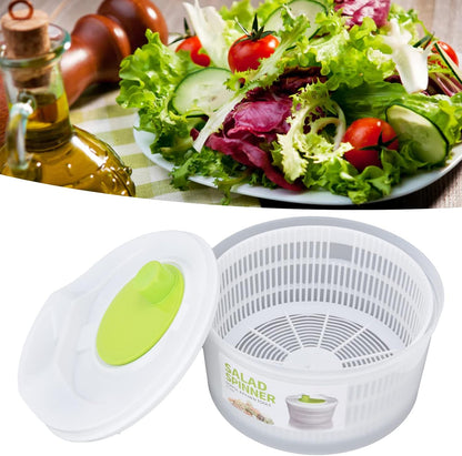 3L Salad Drainer Spinner, Multifunction Fruit and Vegetable Dryer Spinner, Salad Water Drainer with Bowl and Colander for Cooking