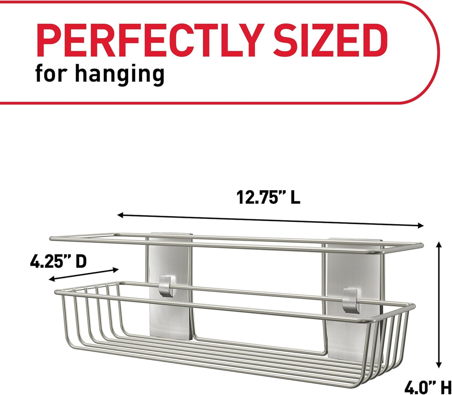 Command Shower Caddy with Water Resistant Strips, Organize Your Bathroom, Easy to Open Packaging Bathroom Decor