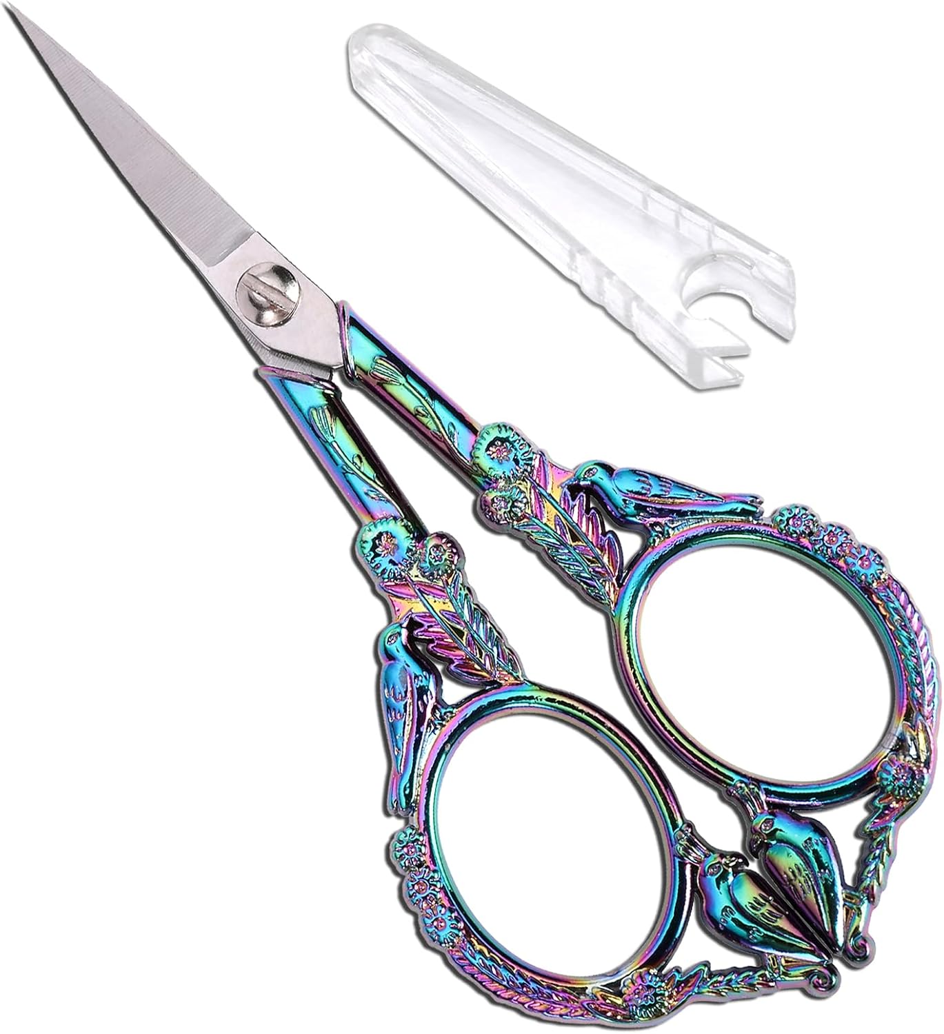 YOUGUOM Sewing Embroidery Scissors, Small Thread Scissor for Craft Artwork Needlework Yarn Knitting Detail Snips, Black Cute Bird Shears