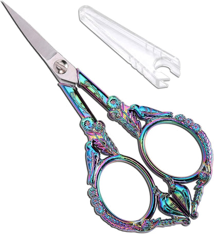 YOUGUOM Sewing Embroidery Scissors, Small Thread Scissor for Craft Artwork Needlework Yarn Knitting Detail Snips, Black Cute Bird Shears