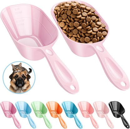 Food Scoop With Measuring Lines 2 Pack Black For Dog, Cat, Puppy, Coffee Bean, Flour Scoop, Ice