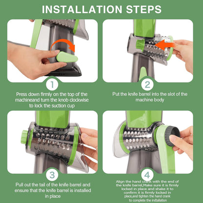 Rotary Cheese Grater with Handle-Versatile Cheese Grater Non-Slip Suction Base,Cheese Shredder & Food Slicer for Cheese,Carrots, Cucumbers,Nuts-Compact & Easy Clean Kitchen Kitchen Tool (blue)