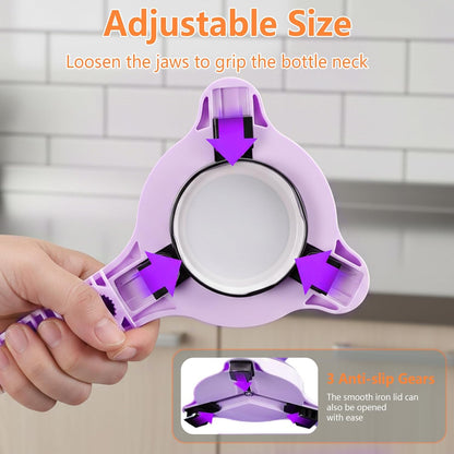 2026 New 4-in-1 Jar Opener - Adjustable Stainless Steel Lid Remover for Seniors & Arthritis Sufferers, Fits Kitchen Jars, Bottles & Cans(White)