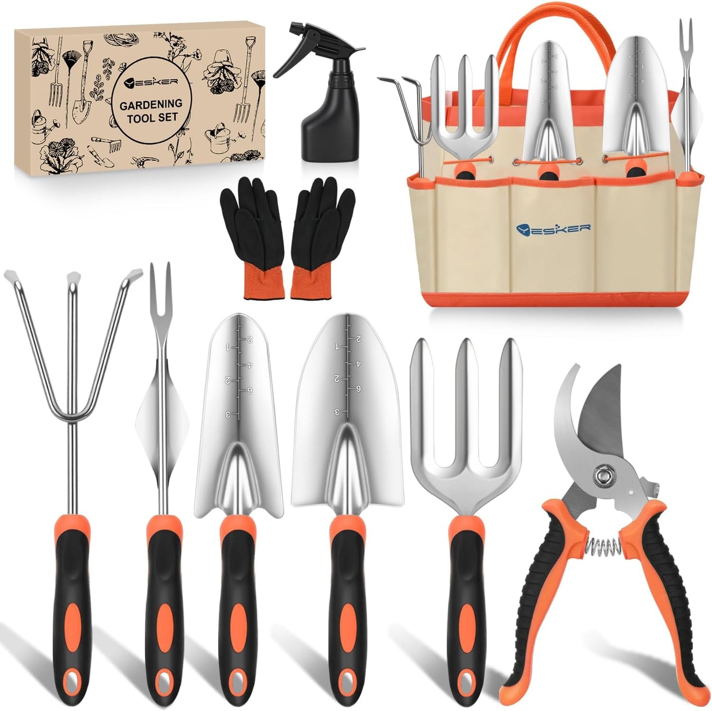 Yesker Pruning Shears Garden Shears 7.8" Professional Garden Scissors Sharp 65 Manganese Steel Blade Heavy Duty Clippers Hand Pruners for Cutting Fresh Flowers Branch Plant Trimming Gardening Tools