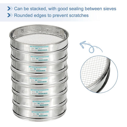 PATIKIL 10 Mesh(2mm) Lab Sieve, 11.8"(30cm) Diameter Sifting Screen 304 Stainless Steel Wire Cloth Fine Mesh Sieve for Industrial Laboratory Home Soil Sifter Dry Sift Screens Hash