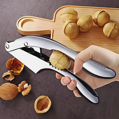 2-in-1 Garlic Press and Ginger Slicer - Heavy Duty Stainless Steel Garlic Mincer, Ergonomic Handle Garlic Crusher with Slicer Function, Dishwasher Safe Kitchen Gadget for Garlic, Ginger, Nuts