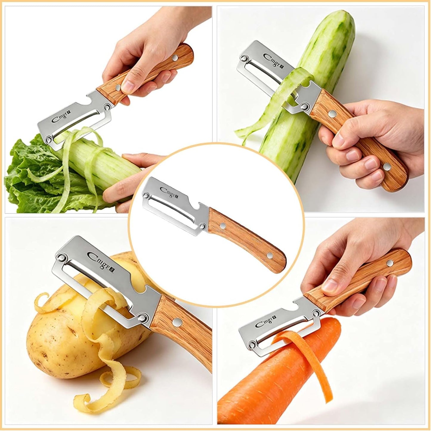 Vegetable Peeler Sharp Stainless Steel Blades for Veggie Potato Sugarcane Pumpkin Papaya Peeling Tool