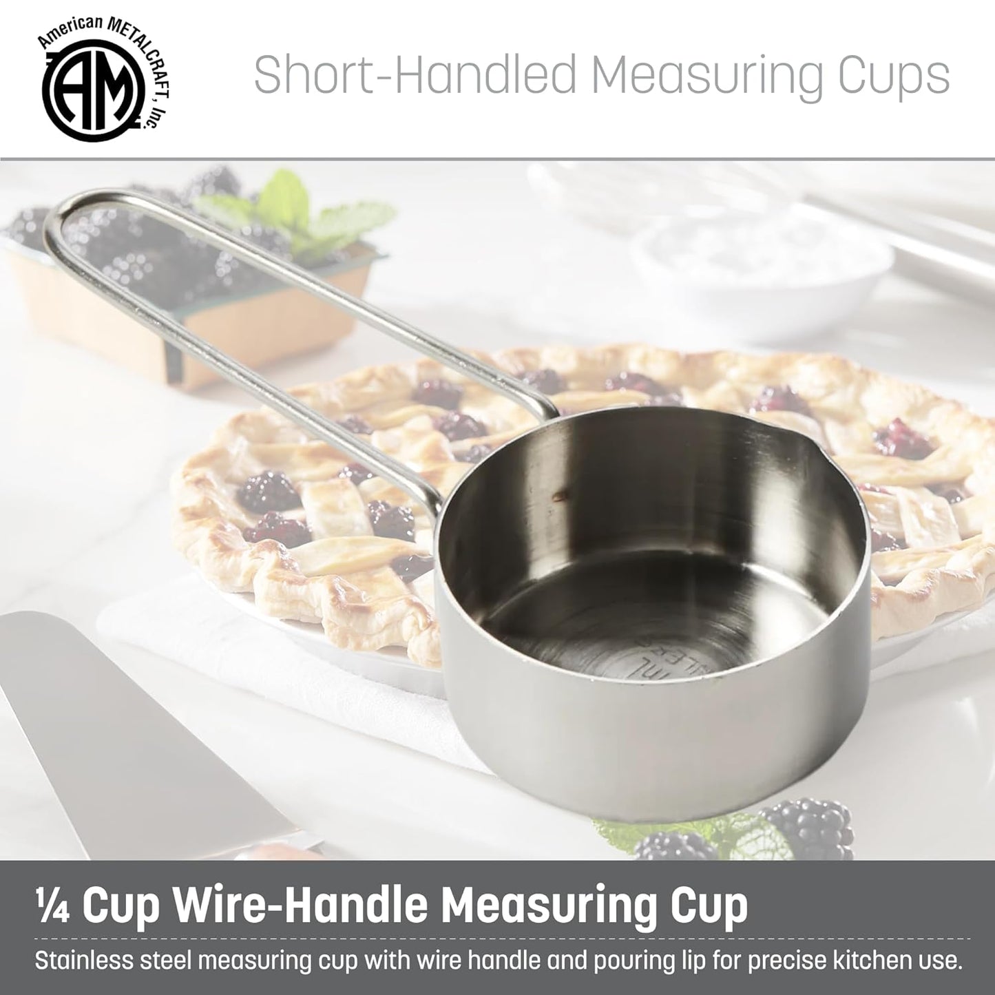 American METALCRAFT, Inc. 1/3 Stainless Steel Measuring Cup, Silver
