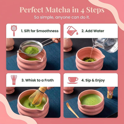 BARISTA EMPEROR® MATCHA WHISK SET PREMIUM 11pcs - Professional Matcha Kit Set with Matcha Bowl, Matcha Whisk, Milk Frother, Spoon, Sifter, Scoop, Stand, Cup, Tea Mat, Cloth - Matcha Bowl Set