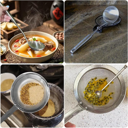 Fine Mesh Stainless Steel Colander，2025 Stainless Steel Filter,Durable Multi-Functional Kitchen Cooking Net Strainer (2-Piece Set),Strainers Fine Mesh，Profesional Stainless Strainer.