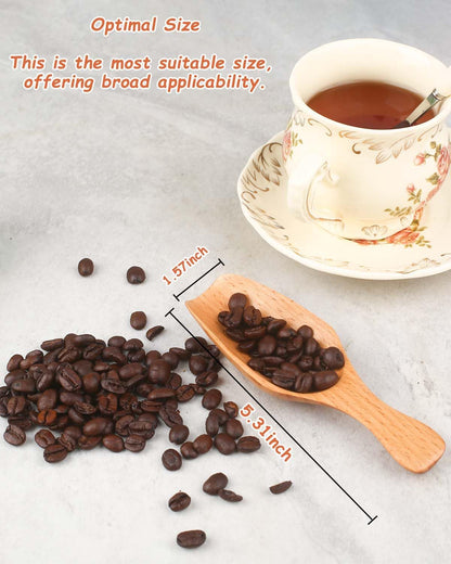 Coffee Scoop Set, 2 PCS 304 Stainless Steel Wood Handle Coffee Measuring Spoons, 15ml & 30ml for Ground Espresso Beans, Long Wooden Handle Scoop Kitchen Utensil for Scooping