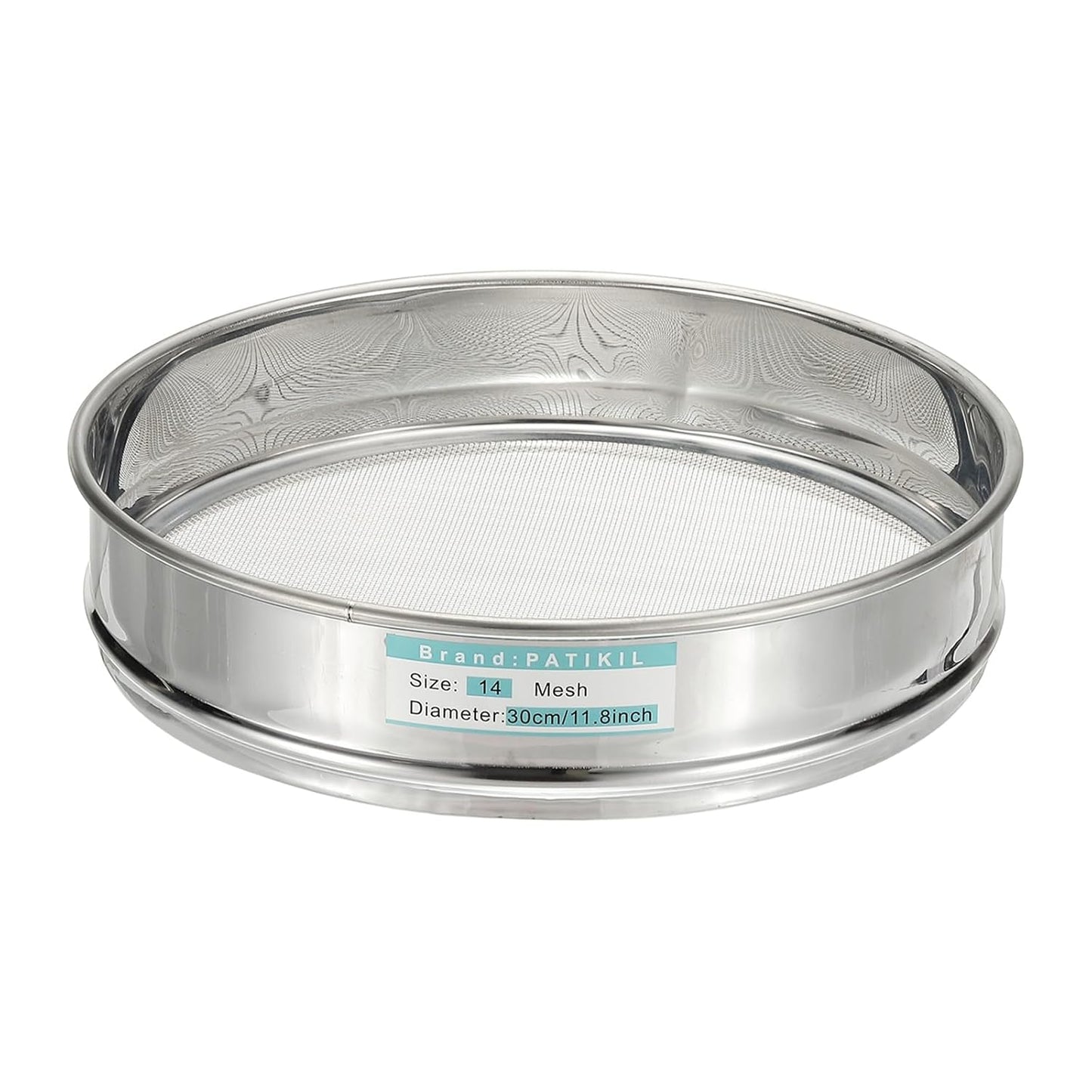 PATIKIL 10 Mesh(2mm) Lab Sieve, 11.8"(30cm) Diameter Sifting Screen 304 Stainless Steel Wire Cloth Fine Mesh Sieve for Industrial Laboratory Home Soil Sifter Dry Sift Screens Hash