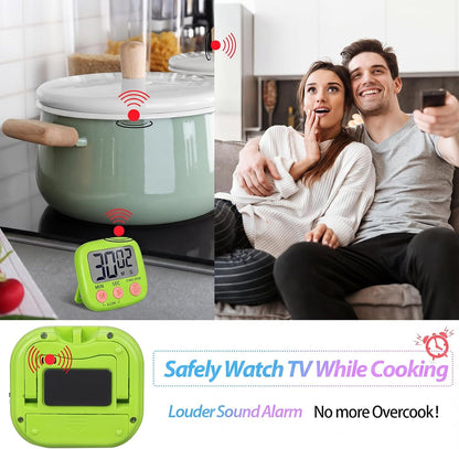 Weewooday 24 Pcs Small Digital Kitchen Timer Magnetic Back and Switch Minute Second Count up Countdown Big LCD Display Loud Alarm for Teacher Cooking Baking (Colorful)