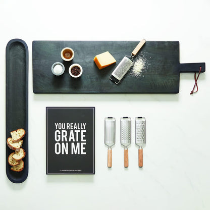 Santa Barbara Design Studio Gift Set Kitchen Essentials TableSugar Black and White Cardboard Book Gift Box, 3-Pieces, Cheese Graters