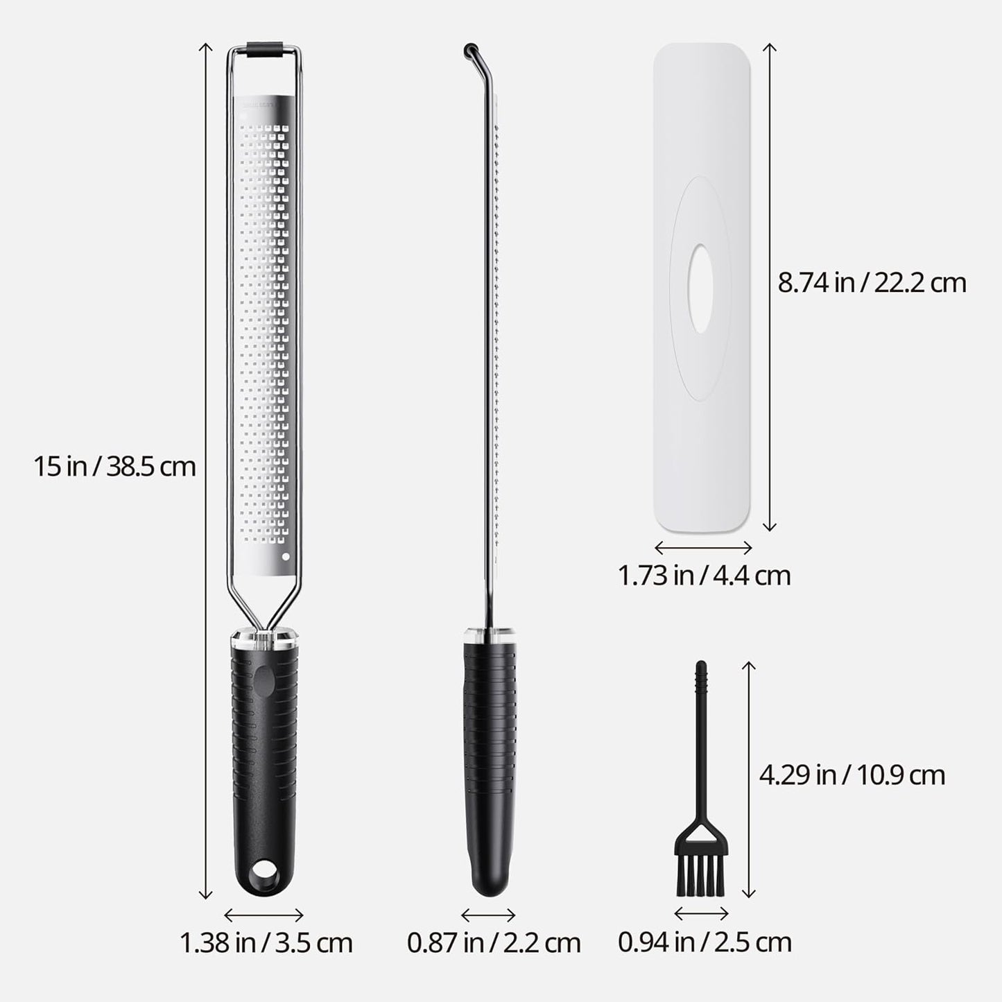 Cheese Grater with Slip-Free Grip, Lemon Zester for Gitrus fruits, Chocolate, Hard Cheeses