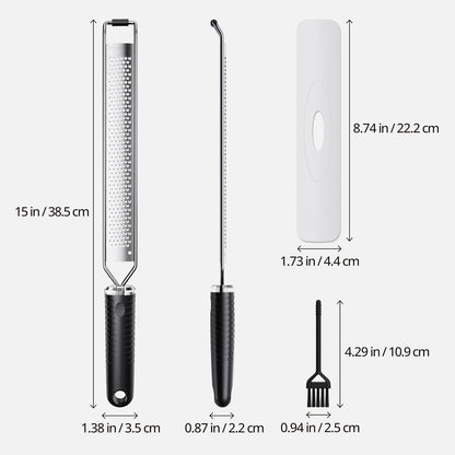 Cheese Grater with Slip-Free Grip, Lemon Zester for Gitrus fruits, Chocolate, Hard Cheeses