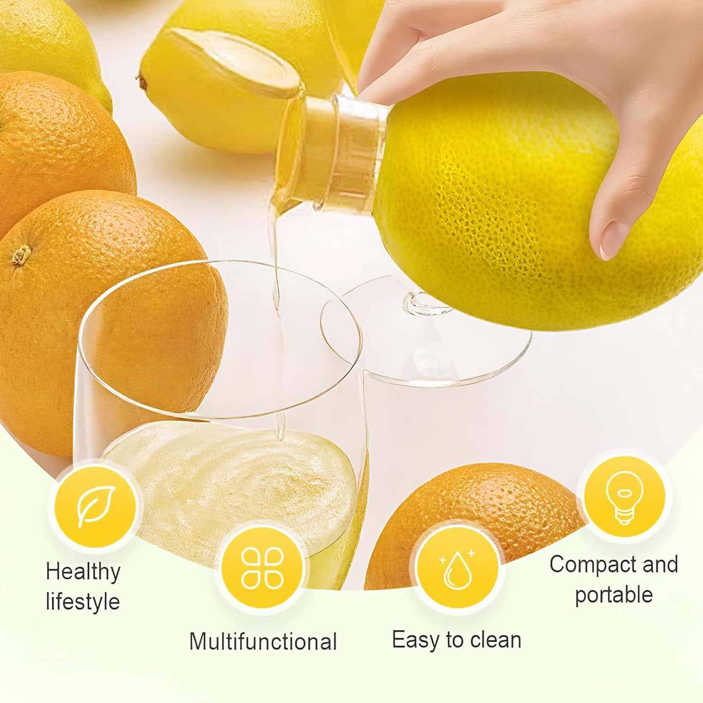 Lemon Squeezer, 2-Pack Screw Top Manual Juicer with Pour Spout - Handheld Citrus Press for Lime, Orange, Easy to Clean & Carry for Kitchen, Cocktails, Drinks, Outdoor