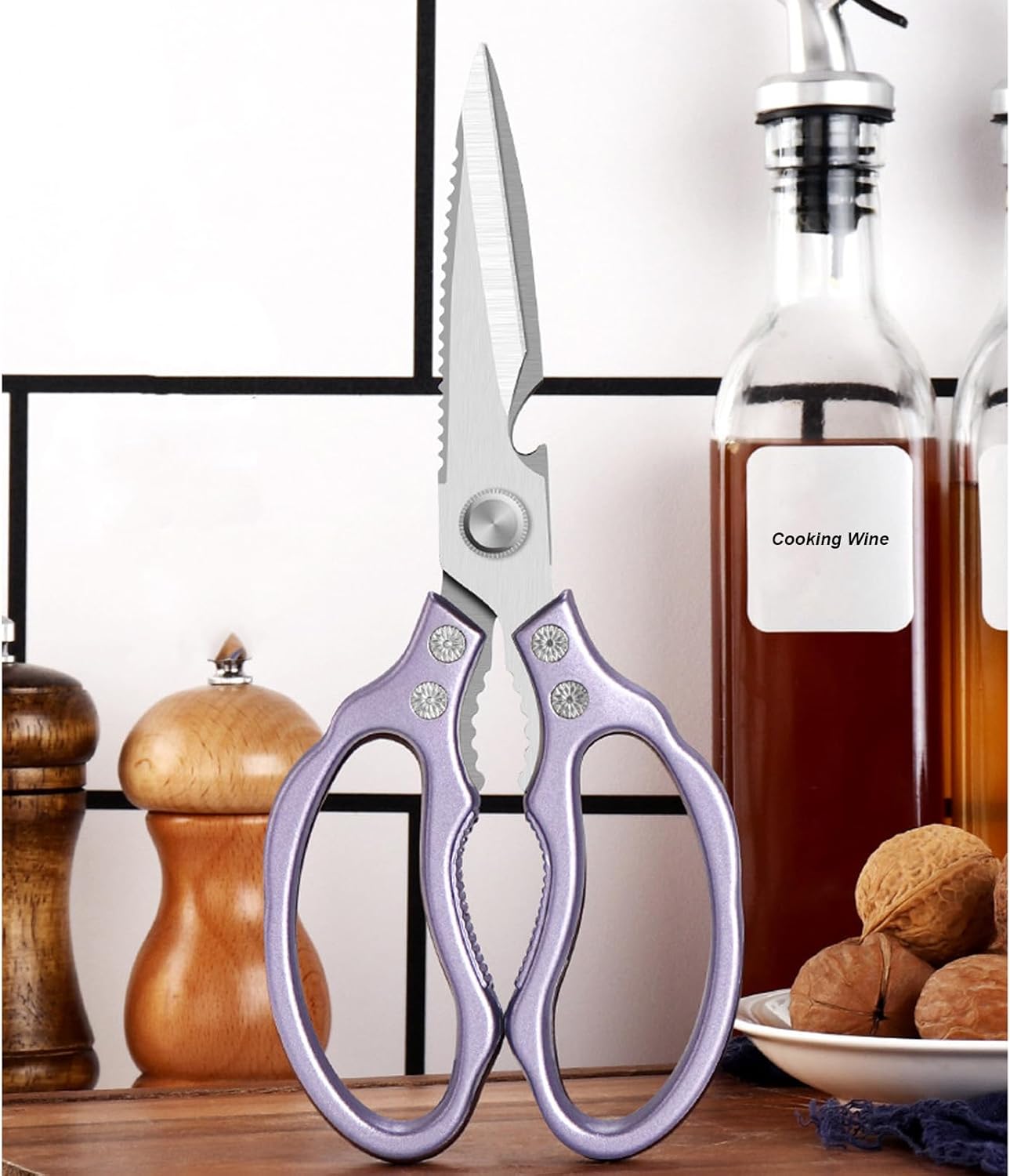 Kitchen Scissors Heavy Duty Stainless Steel Kitchen Shears Sharp Food Cooking Dishwasher Safe Scissors for Meat Chicken Poultry Fish Meat Herbs