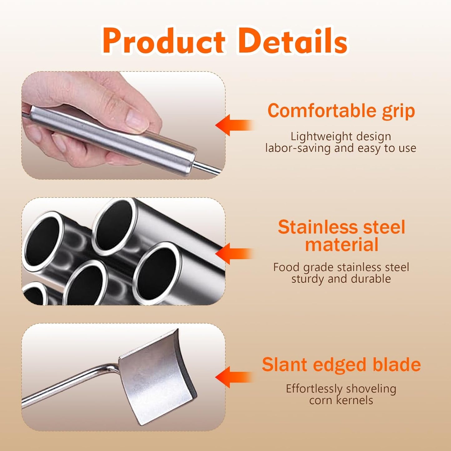Corn Peeler for Corn on The Cob, 2025 New Stainless Steel Corn Cob Stripper Tool, Easy Clean Corn Cutter Remover for Home Kitchen Gadget (1 Pack)