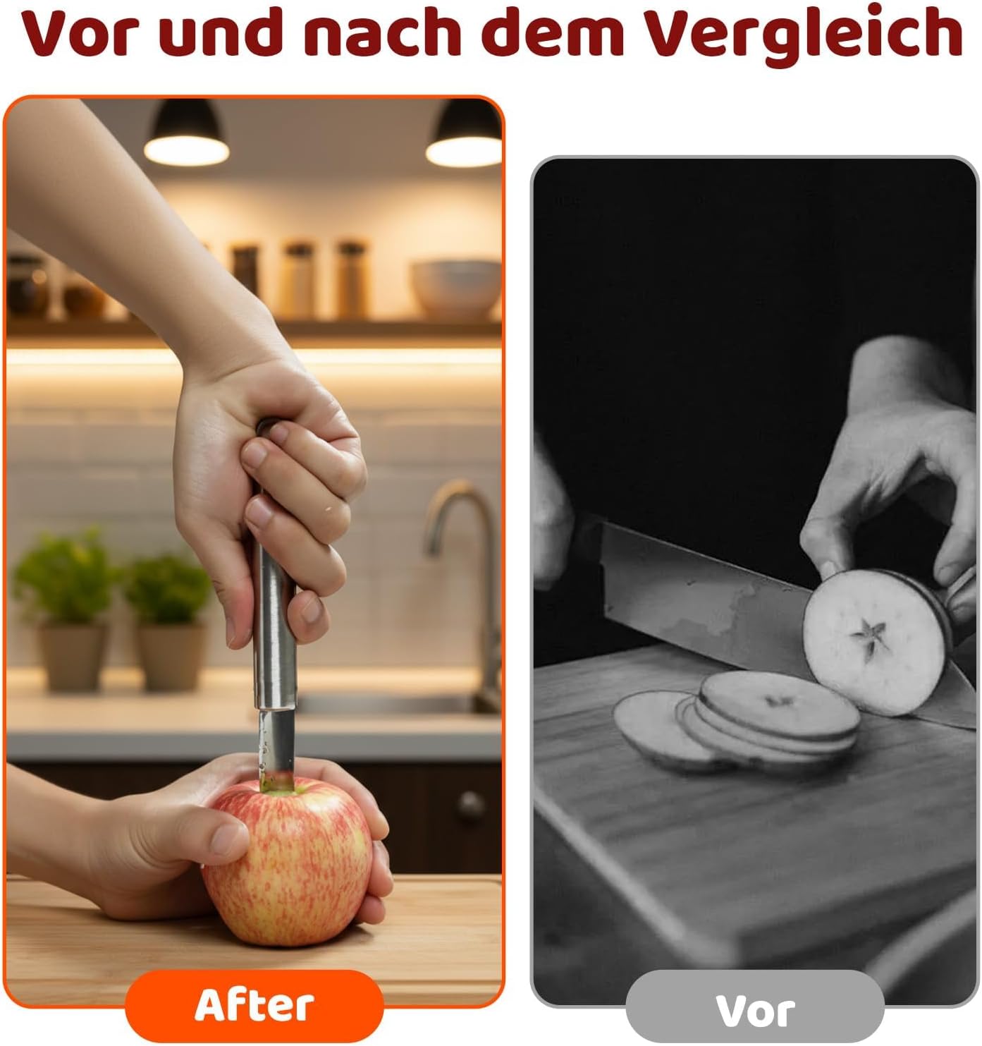 Apple Corer Remover Set, 5-Piece Stainless Steel Fruit Corer Tools with Ergonomic Handles, Pineapple Cutter Slicer and Corers for Kitchen, Baking, Healthy Meal Prep, 20 Cm Length
