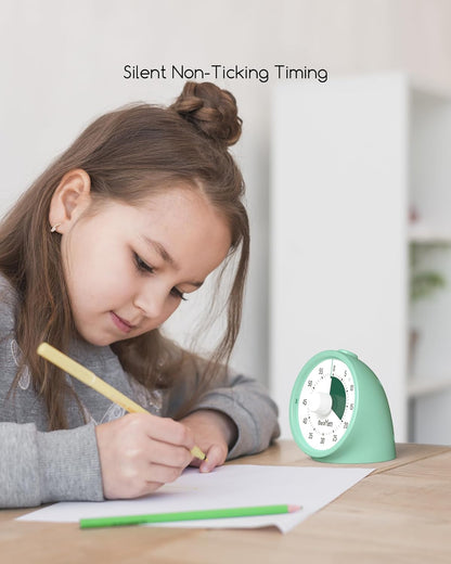 BellMan Visual Timer with Pause Button, 60 Minute Countdown Rainbow Timer for Kids and Adults with Silent Operation, Study and Meetings Time Management Tool, Design for Home, Office and Gift, White