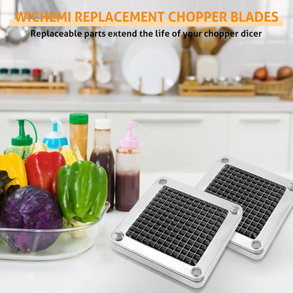 WICHEMI Replacement Chopper Blade 1/2" Blade Commercial Vegetable Chopper Stainless Steel Onion Chopper Dicer Blades and Pusher Block for Tomato Dicer French Fry Cutter