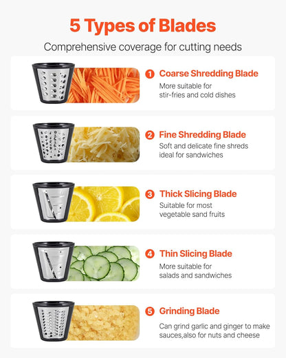 VEVOR Electric Vegetable Slicer, 0-0.5"/0-12mm Thickness Adjustable Commercial Slicer Machine, Convertible to Manual, Stainless Steel Food Cutter Slicing Machine, for Potato, Lemon, Tomato, Apple