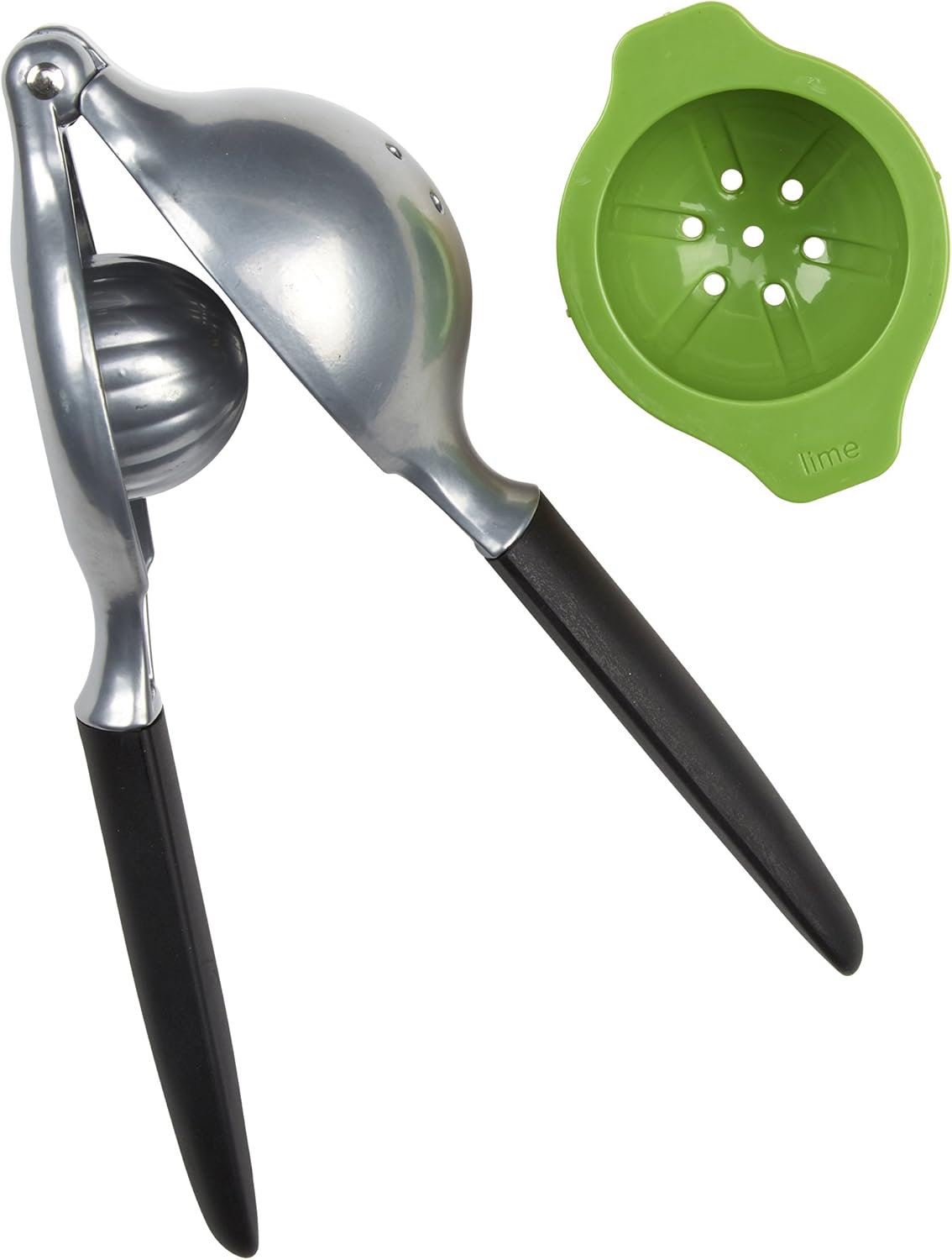 Lemon and lime hand juicer with perfect fit inserts