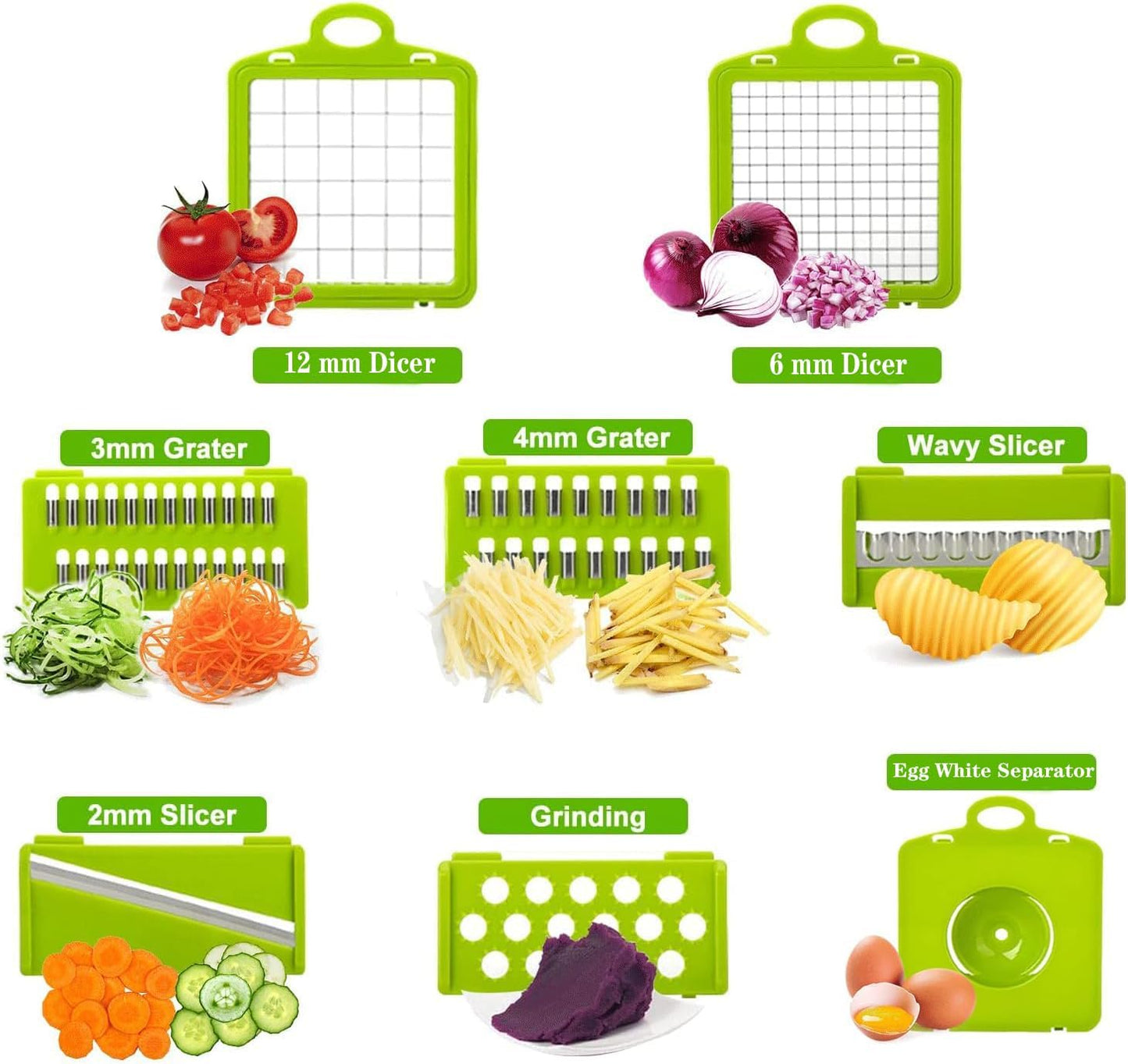 Vegetable Chopper, 14-in-1 Mandoline Slicer, Multifunctional Veggie Chopper, Potato Chopper, Vegetable Dicer, Food Chopper with Container, Chopper Vegetable Cutter with 7 Blades Kitchen Essentials