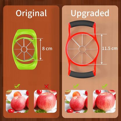 Newness Apple Cutter Slicer, 12-Slice Durable Heavy Duty Corer, Greatly Quicken Slicing Divider, Wedger, Fruits & Vegetables Slicer for Apple, Pear and More, Black