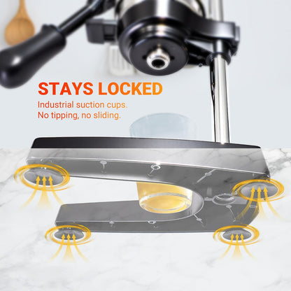 Manual Juicer Hand Press, 304 Stainless Steel Citrus Juicer for Orange Lemon Pomegranate, 19" Extra Tall Heavy Duty Juice Press with Dual Molds for Apple & Pear, Stable Suction Base