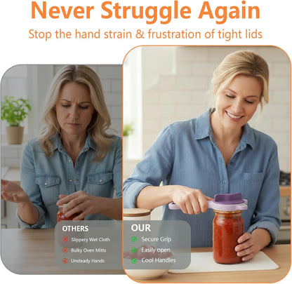 2026 New 4-in-1 Jar Opener - Adjustable Stainless Steel Lid Remover for Seniors & Arthritis Sufferers, Fits Kitchen Jars, Bottles & Cans(White)
