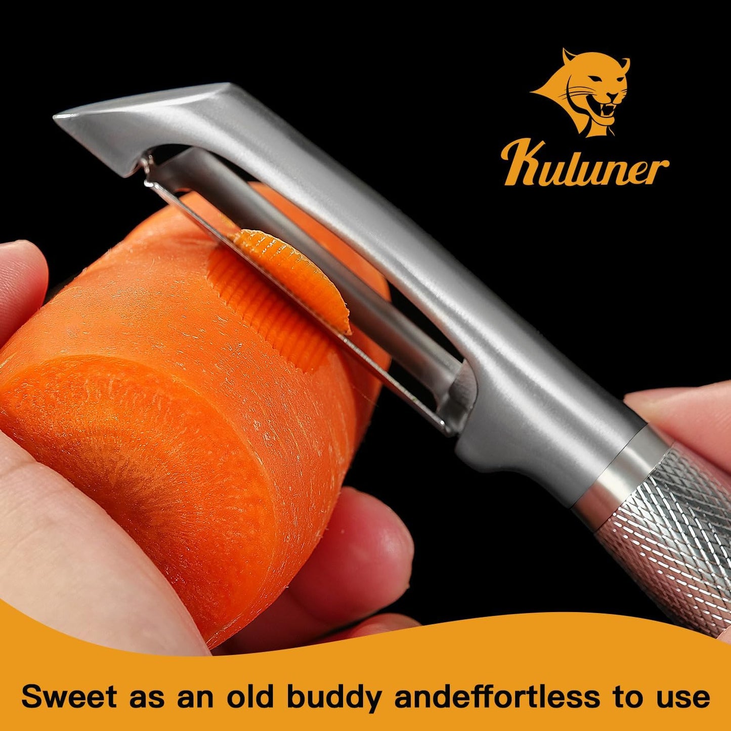 Serrated Blade Premium I Type 304 Stainless Steel Multifunctional Kitchen Peeler Real Wood Handle Ultra Sharp Blade Vegetable Potato Apple（Agarwood）