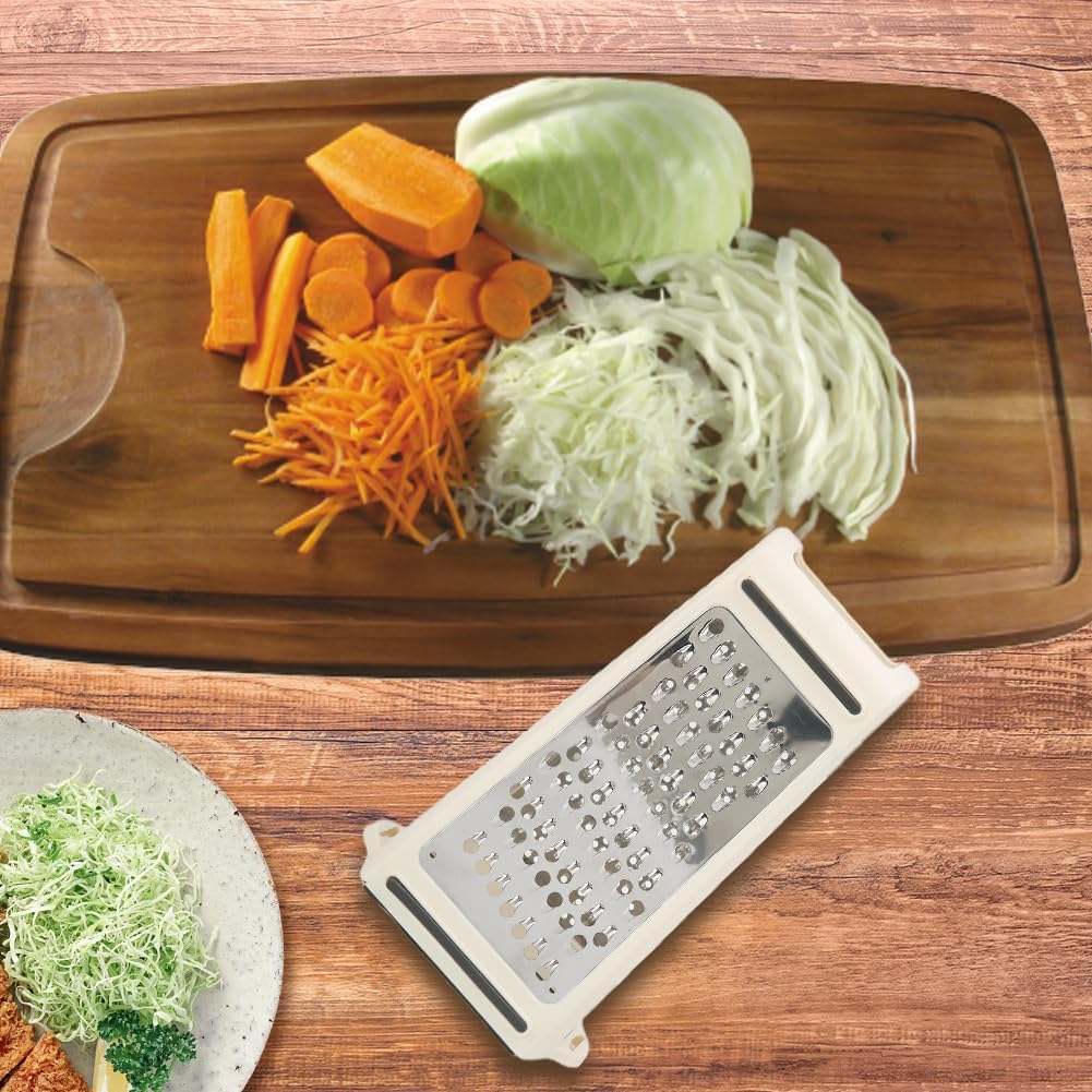 Cheese Grater Handheld - Double Sided Reversible Box Grater with Storage Container,Stainless Steel Blades for Cheese,Vegetables,Ginger,Garlic