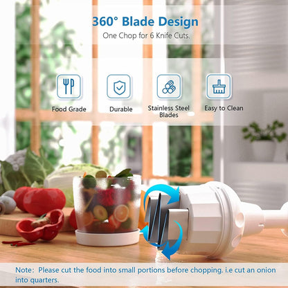 Pαmpered Chef Food Chopper, Vegetable Chopper, Onion Chopper, Garlic Chopper, Nuts Chopper - Hand Chopper For Vegetables Salads, Fruits, Nuts. Dishwasher-safe, White, Easy to Clean