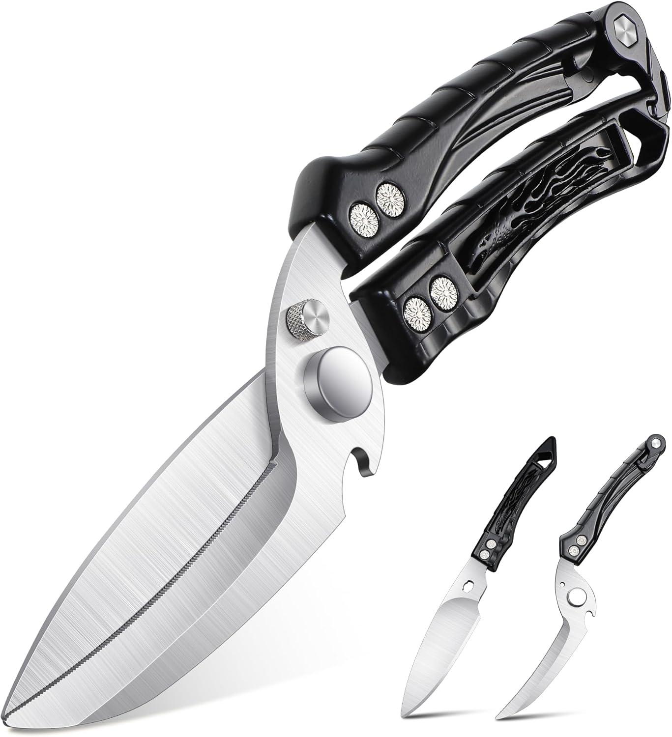 Dream Reach Poultry Shears, Heavy Duty Kitchen Shears with Serrated Edge, No Rust Spring Loaded, Multipurpose Stainless Steel Kitchen Scissors for Chicken, Bone, Meat, Turkey, Fish Thanksgiving Gifts