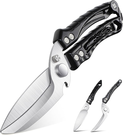 Dream Reach Poultry Shears, Heavy Duty Kitchen Shears with Serrated Edge, No Rust Spring Loaded, Multipurpose Stainless Steel Kitchen Scissors for Chicken, Bone, Meat, Turkey, Fish Thanksgiving Gifts