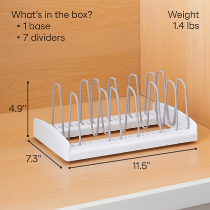 YouCopia StoreMore Adjustable Pot Lid Organizer, Standard, White