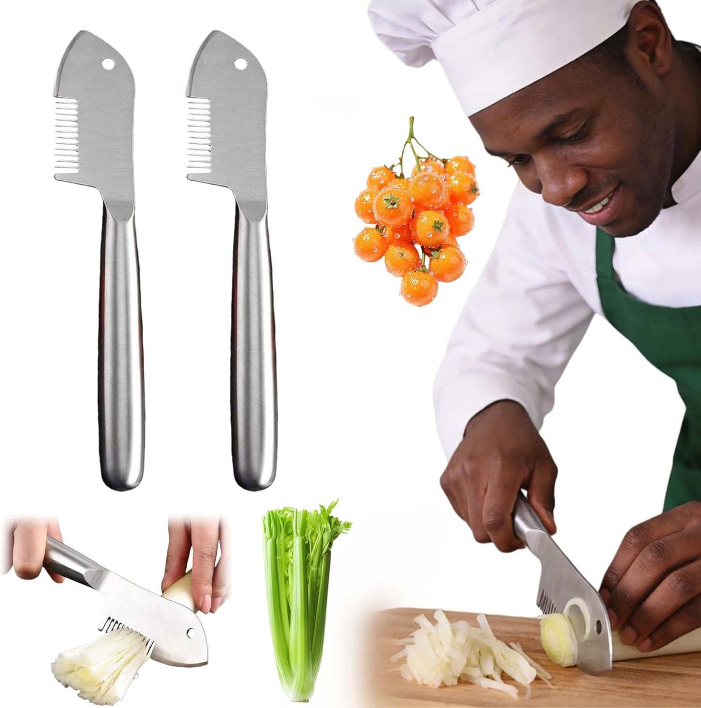 Stainless Steel Multi-purpose Julienne Peeler, Precision Julienne Blade, Vegetable Juliennes Slicer, Quick & Easy Kitchen Shredder Tool with Comfortable Handle & Hanging Hole (1PC)