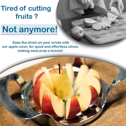 Apple Slicer and Corer - 12 Blade Extra Large, Stainless Steel Apple Cutter - Heavy Duty, Easy to Use, Kitchen Tool