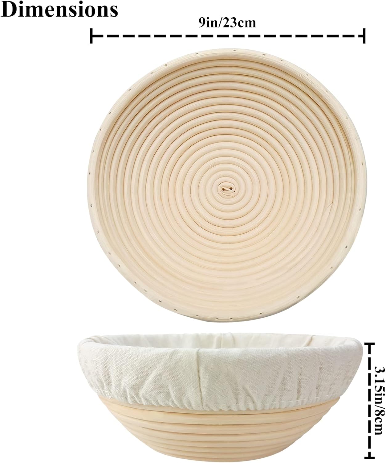 Sourdough Bread Baking Supplies: 9 Inch Round & 10 Inch Oval Banneton Bread Proofing Baskets w/Liner, Bread Lame, Dough Scrapers, Cleaning Brush, Artisan Bread Making Gifts for Bakers