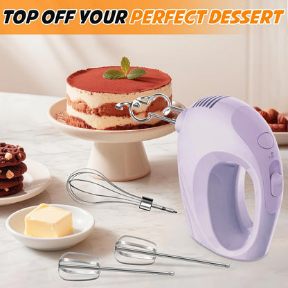 Hand Mixer, 5-Speed Electric Whisk with Turbo Boost Includes 5 Stainless Steel Attachments - Great Stand Mixer Alternative for Baking Cakes, Bread & More