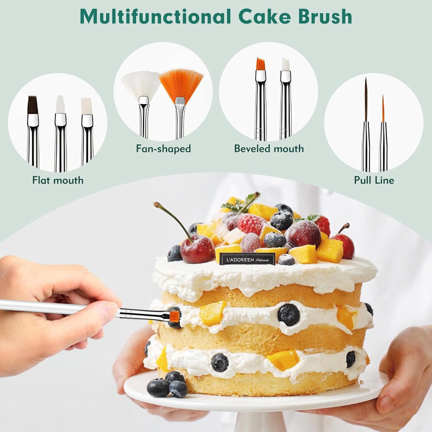 30PCS Food Safe Paint Brushes - Professional Cake Decorating Tools Kit for Cookies, Cupcakes & Fondant Cookie Decorating Supplies