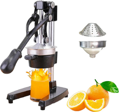 LIU&LIU Citrus Juicer with Lever Press,Hand Press Fruit Juicer with 304 Material Pressure Lid and Filter Screen, Removable and Easy to Clean,Silver