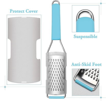 Cambom Lemon & Citrus Zester, Cheese Graters with Stainless Steel Sharp Blade for Parmesan Cheese, Ginger, Garlic, Nutmeg, Chocolate, Vegetables, Fruits, Dishwasher Safe Shredder Fine Blade