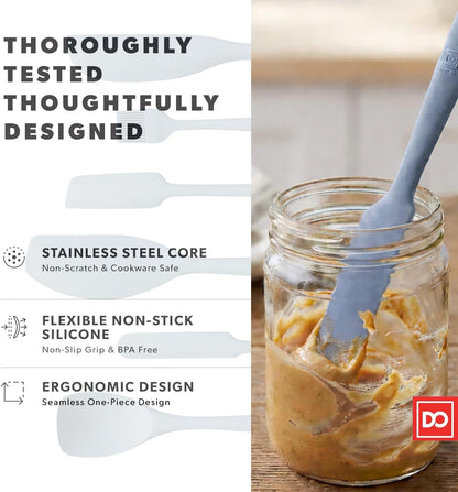 All New DI ORO 6-Piece Silicone Spatula Set - Rubber Kitchen Utensils for Baking, Cooking & Mixing - Heat-Resistant 600°F BPA Free Spatulas for Nonstick Cookware - Dishwasher Safe (Black)